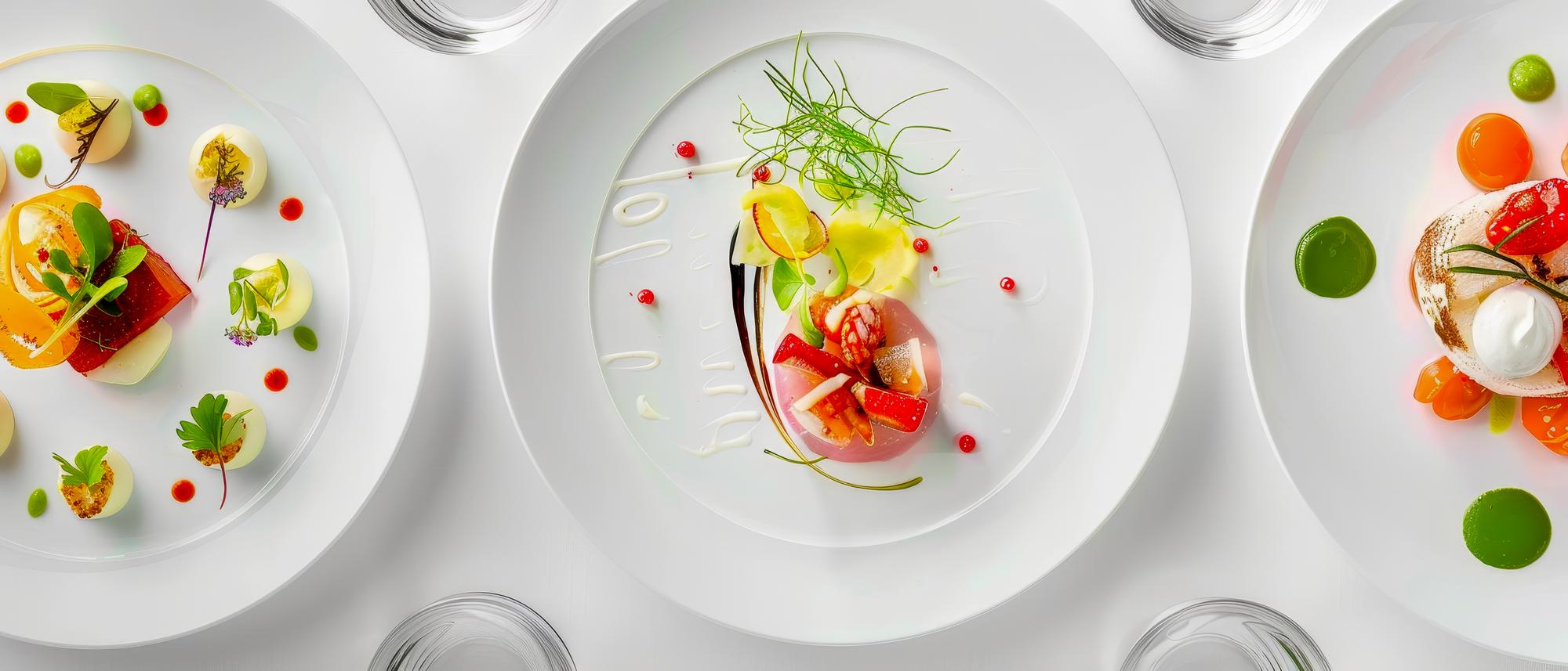 Selection of plated dishes from a workshop